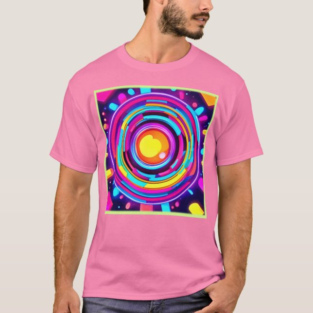 T-shirt Motif Neon Circle Vortex (Devant)