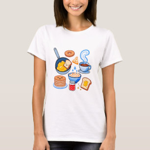 T-shirt Motif Petit Déjeuner Mignon – Sans Couture Nourrit