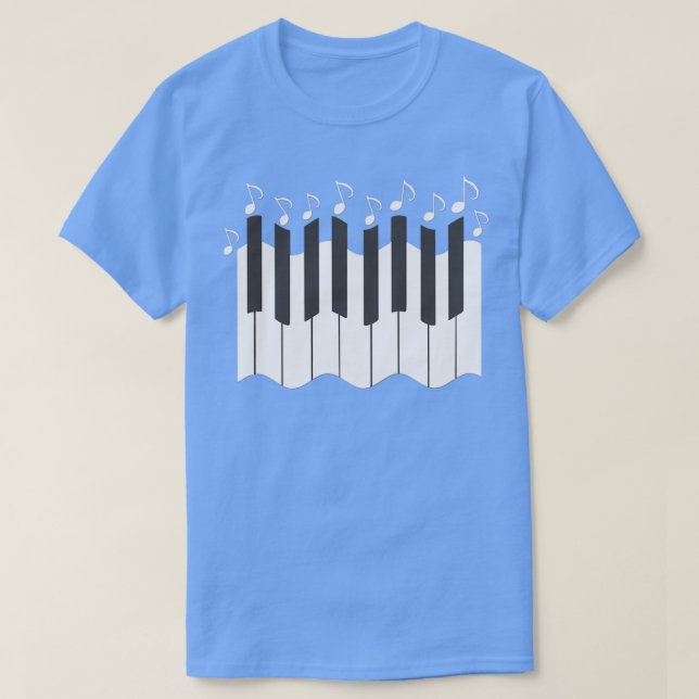 T-shirt motif piano-clé avec notes notes musicales motif p (Design devant)