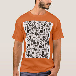 T-shirt Motif Plante Bauhaus Brown