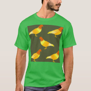 T-shirt Motif Power Pigeon en Jaune et Brown