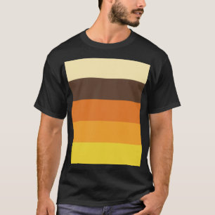 T-shirt motif rayé les années 70 rétro de couleur
