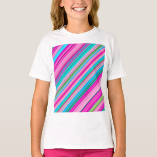 T-shirt Motif rayures couleurs arc-en-ciel vibrant-21056