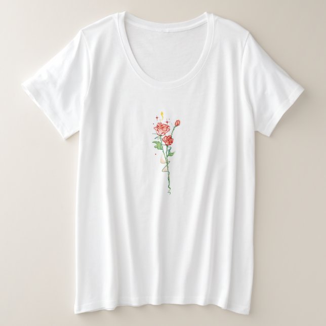 T-shirt motif rose personnalisé (Design devant)