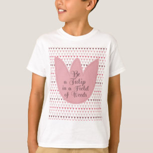 T-shirt Motif simple de tulipe rose