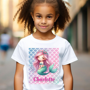 T-shirt Motif sirène nom personnalisé 