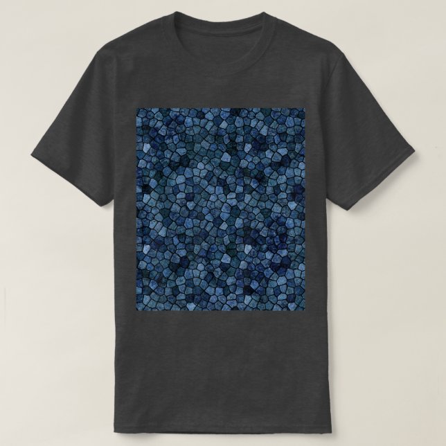 T-shirt Motif Squamous Scaly En Bleu De Minuit (Design devant)