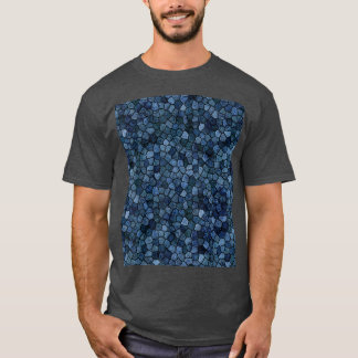 T-shirt Motif Squamous Scaly En Bleu De Minuit