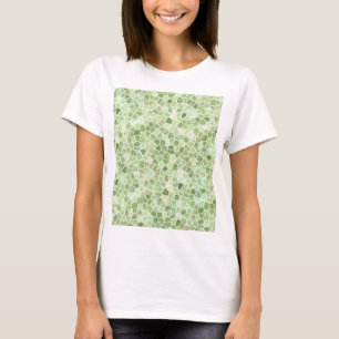 T-shirt Motif Terrazzo Patchwork Pavé Vert Pâle