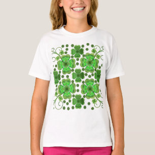 T-shirt Motif Tourbillon et Trèfle Vert Métallisé Personna