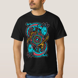 T-shirt Motif tribal aztèque Xolotl Axolotl mythologie boh