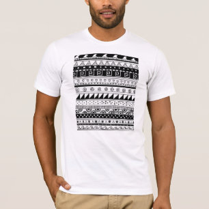 T-shirt Motif tribal noir et blanc