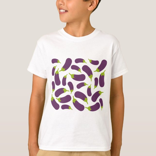 T-shirt Motif végétal d'aubergine violet végétal Conceptio (Devant)