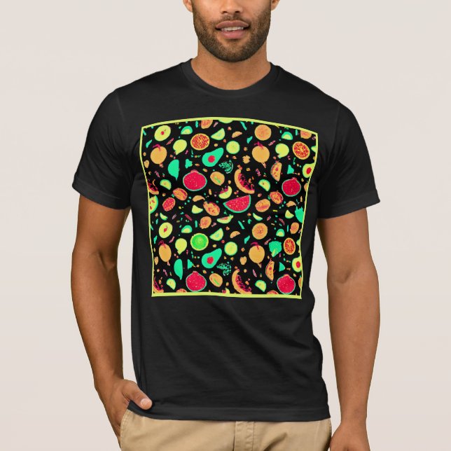 T-shirt Motif vibrant de fruits de néon (Devant)