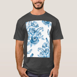 T-shirt motif vintage bleu transparent