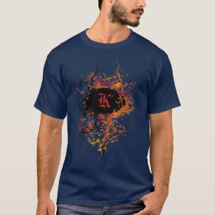 T-shirt Motif vintage de damassé avec la lettre K de