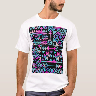 T-shirt Motifs tribaux aquarelles, papier peint ethnique.