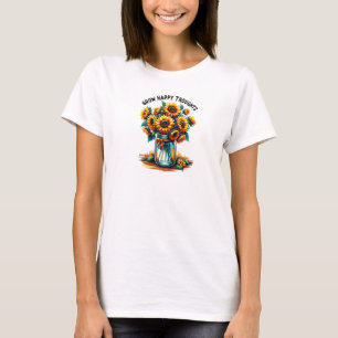 T-shirt Motivation citations se réjouissent pensées floral