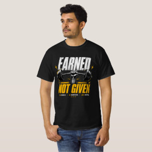 T-shirt Motivation de gym Gagné Pas Donné Haltérophilie