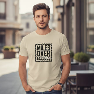 T-shirt Motivation Fitness Miles Plutôt que des Excuses