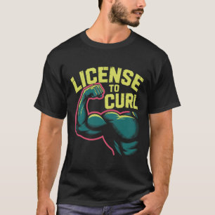 T-shirt Motivational Funny Gym Humour Biceps Gains Licence