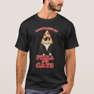 T-shirt Motivé Par Tuxedo Chat Et Pizza Drôle Chat Pizza
