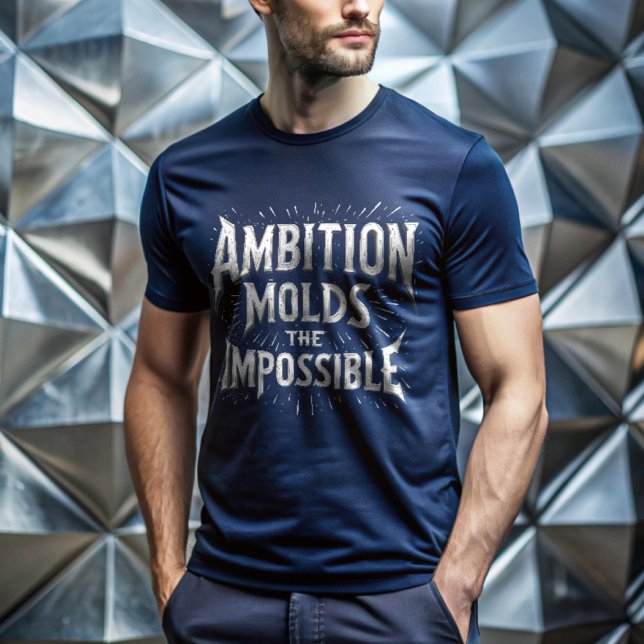 T-shirt Motiver l'impossible avec l'ambition - Motivationn (Male Model Wearing 'Mold the Impossible with Ambition - Motivational T-Shirt')