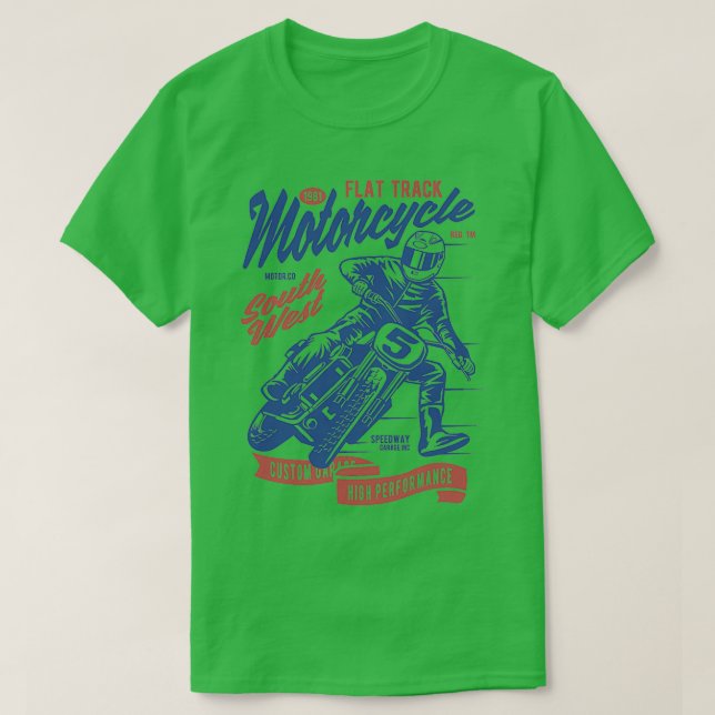 T-shirt Moto à voie plate (Design devant)