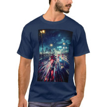 Moto Anime Cyberpunk Rainy City