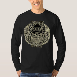 T-Shirt Moto Casque Crâne Ailes Retro Rider