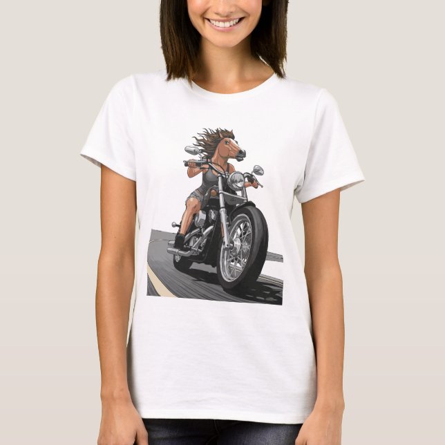 T-shirt Moto Cheval Lady (Devant)