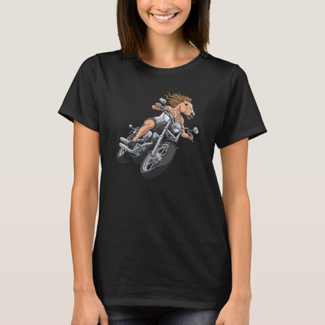 T-shirt Moto Cheval Lady (Devant)
