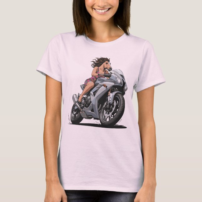 T-shirt Moto Cheval Lady (Devant)