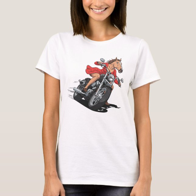 T-shirt Moto Cheval Lady (Devant)