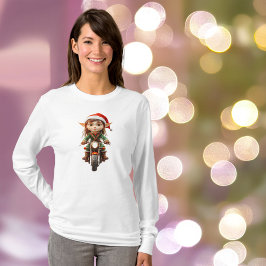 T-shirt Moto Christmas Elf Tee Femme