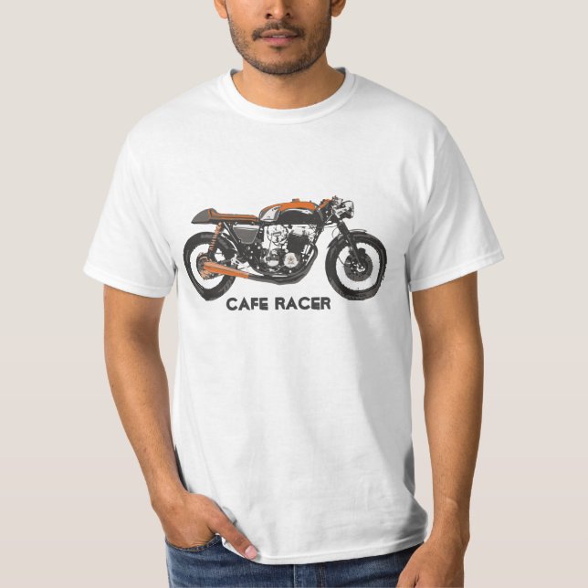 T-shirt Moto classique de coureur de café (Devant)