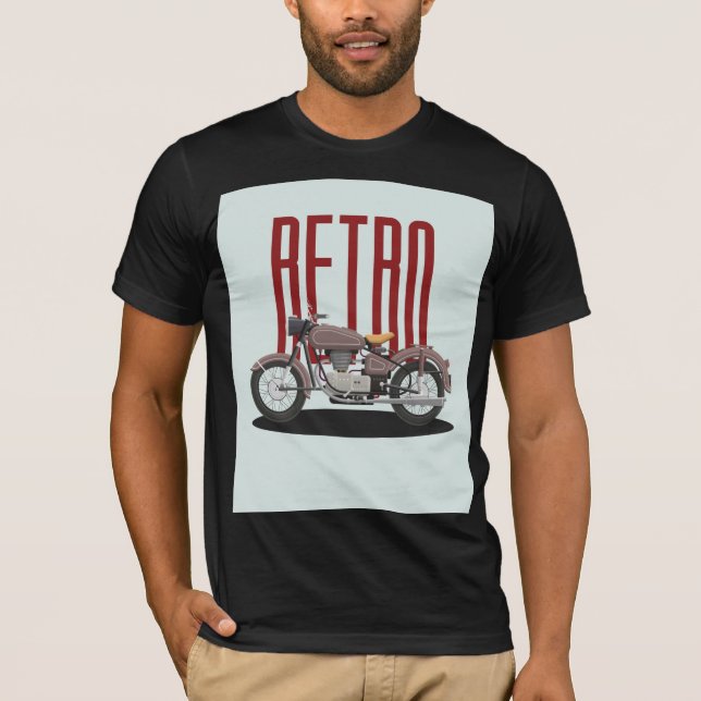 T-shirt Moto classique rétro. (Devant)