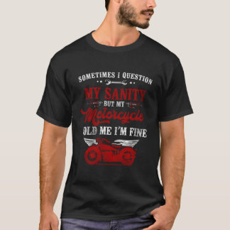T-shirt Moto Classique Vélo Parfois Je Remise En Question
