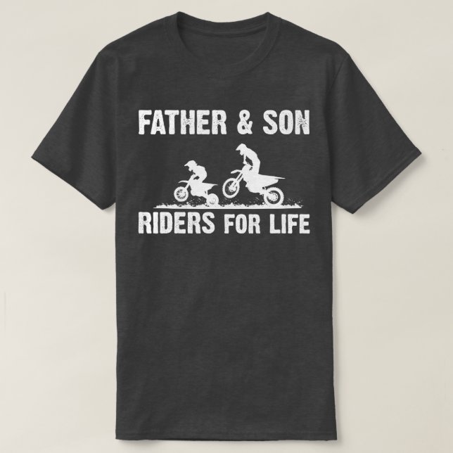 T-shirt Moto Cross Père et Son Dirt Vélo Motorcross M (Design devant)