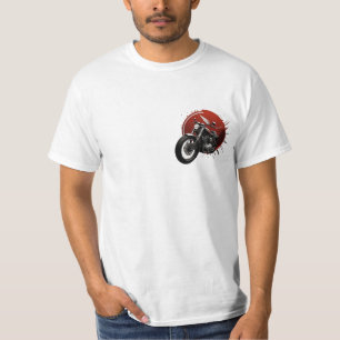 T-shirt Moto Cruiser élégant avec fond rouge gras