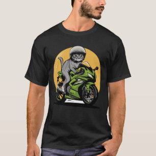 T-shirt moto de chat