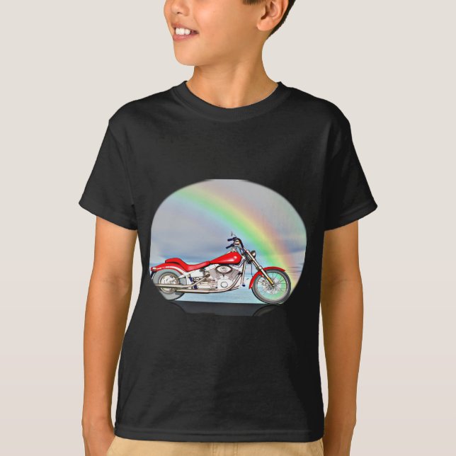 T-shirt Moto et arc-en-ciel (Devant)