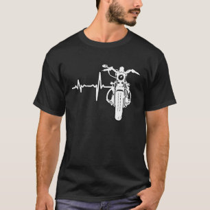 T-shirt Moto Heartbeat Cafe Racer Vintage Scrambler