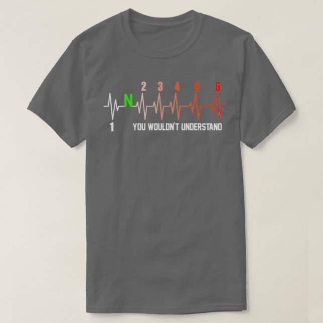 T-shirt Moto Heartbeat Moker Lover 1 Down 5 Up (Design devant)