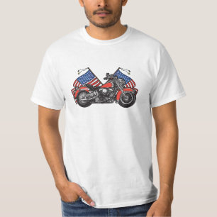 T-shirt Moto patriotique de drapeaux américains