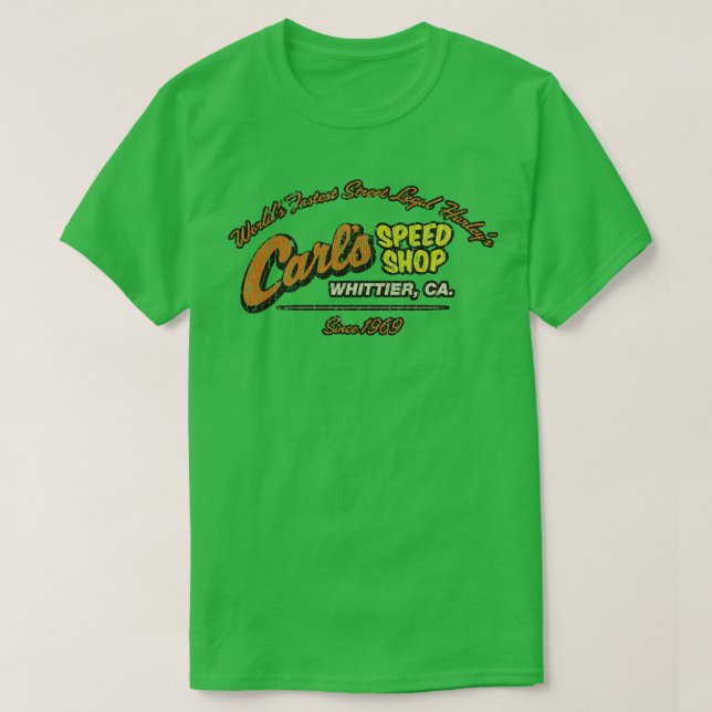 T-shirt Moto Racing Carls Speed Shop Whittier 1969 (Design devant)