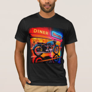 T-shirt Moto Rétro Néon — Café Racer Hommes