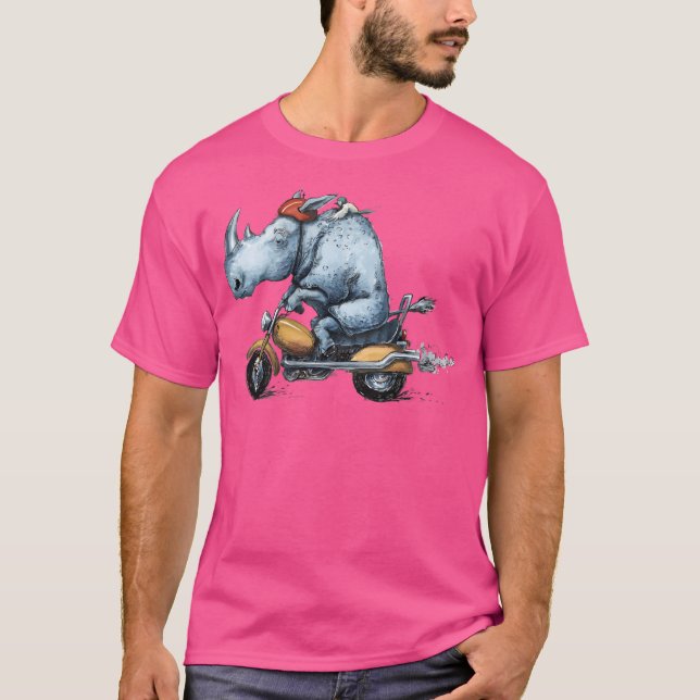 T-shirt Moto-Rhino Rhinoceros Design (Devant)