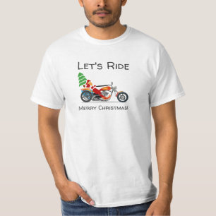 T-shirt Moto Santa Claus Parcourt Joyeux Noël
