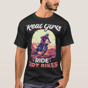 T-shirt Motocross Femme Real Girls ride Dirt Bikes 22
